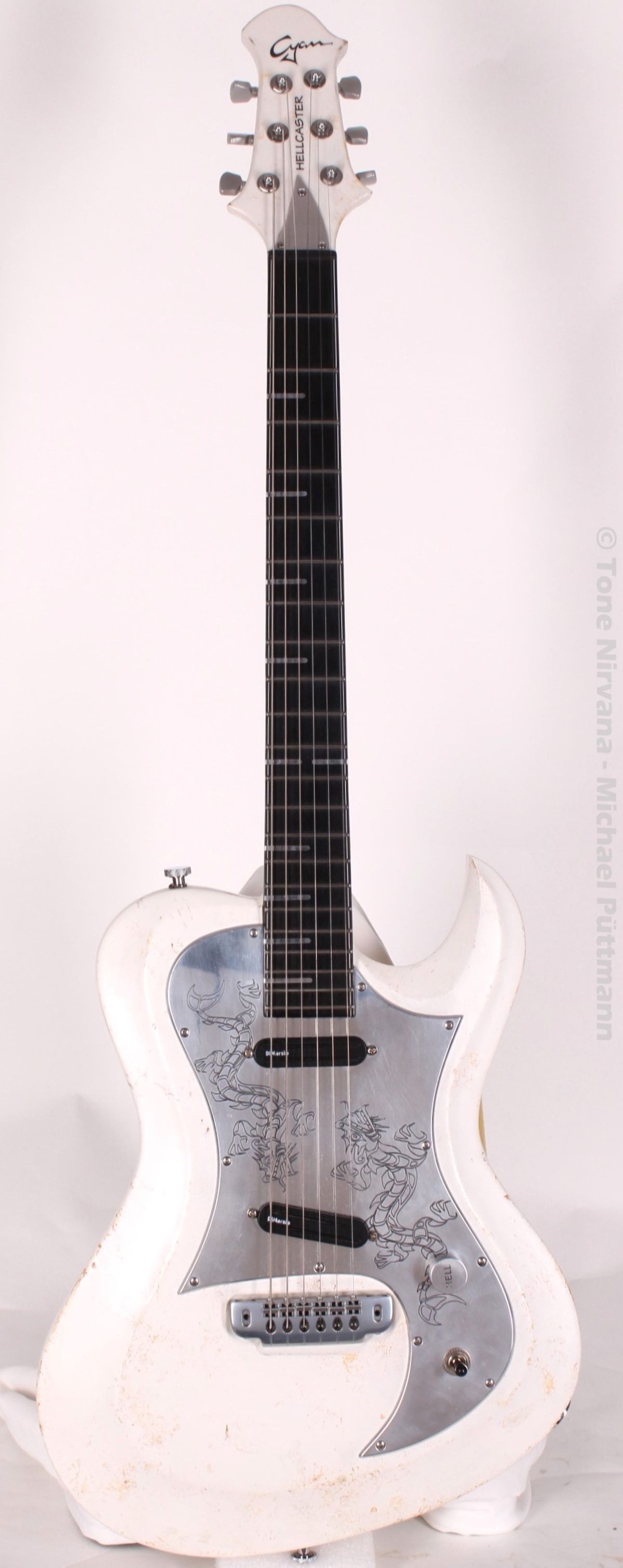2012 Cyan Guitars Hellcaster Aged White